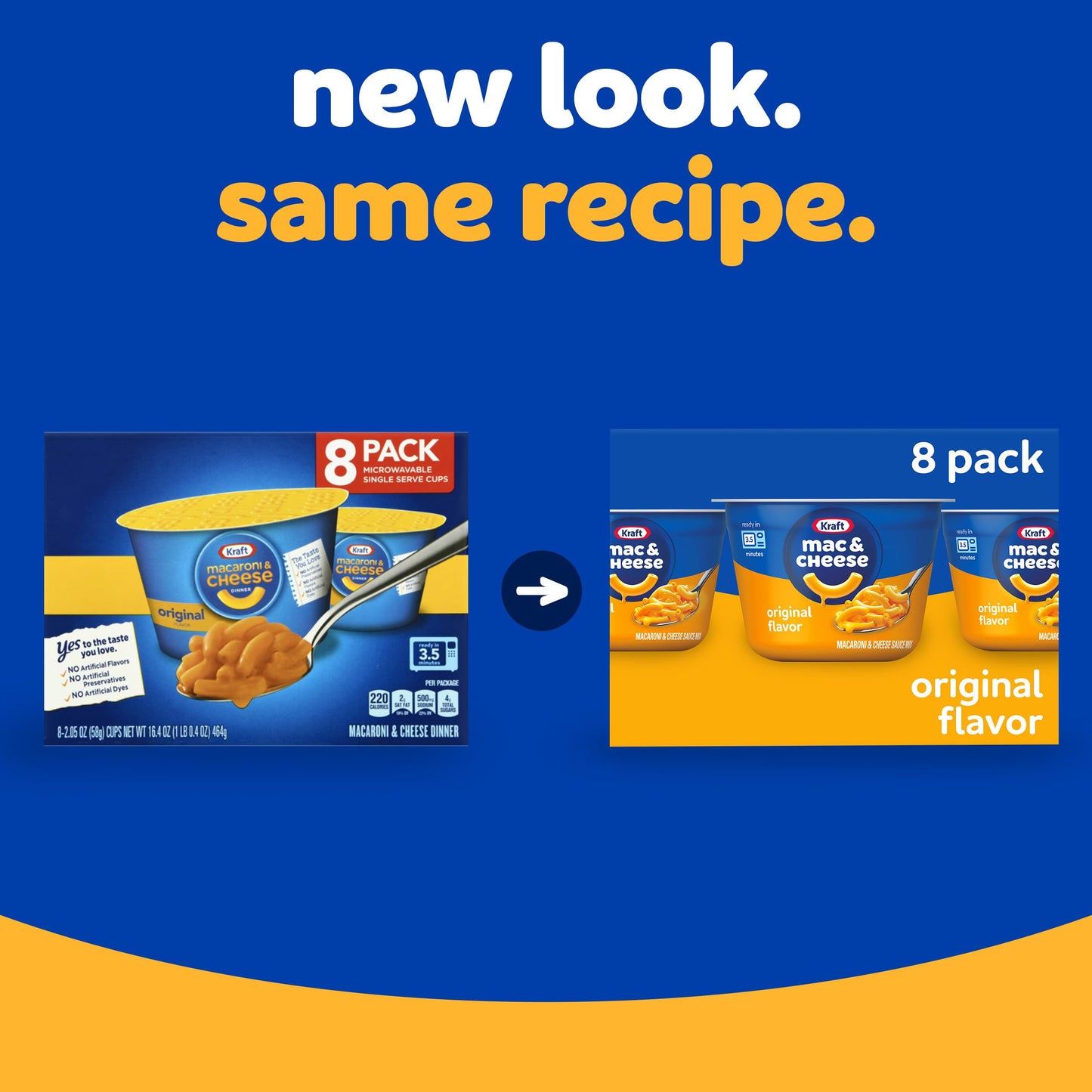 Kraft Original Easy Microwavable Macaroni and Cheese Cups (8 ct Box, 2.05 oz Cups) (Pack of 2)