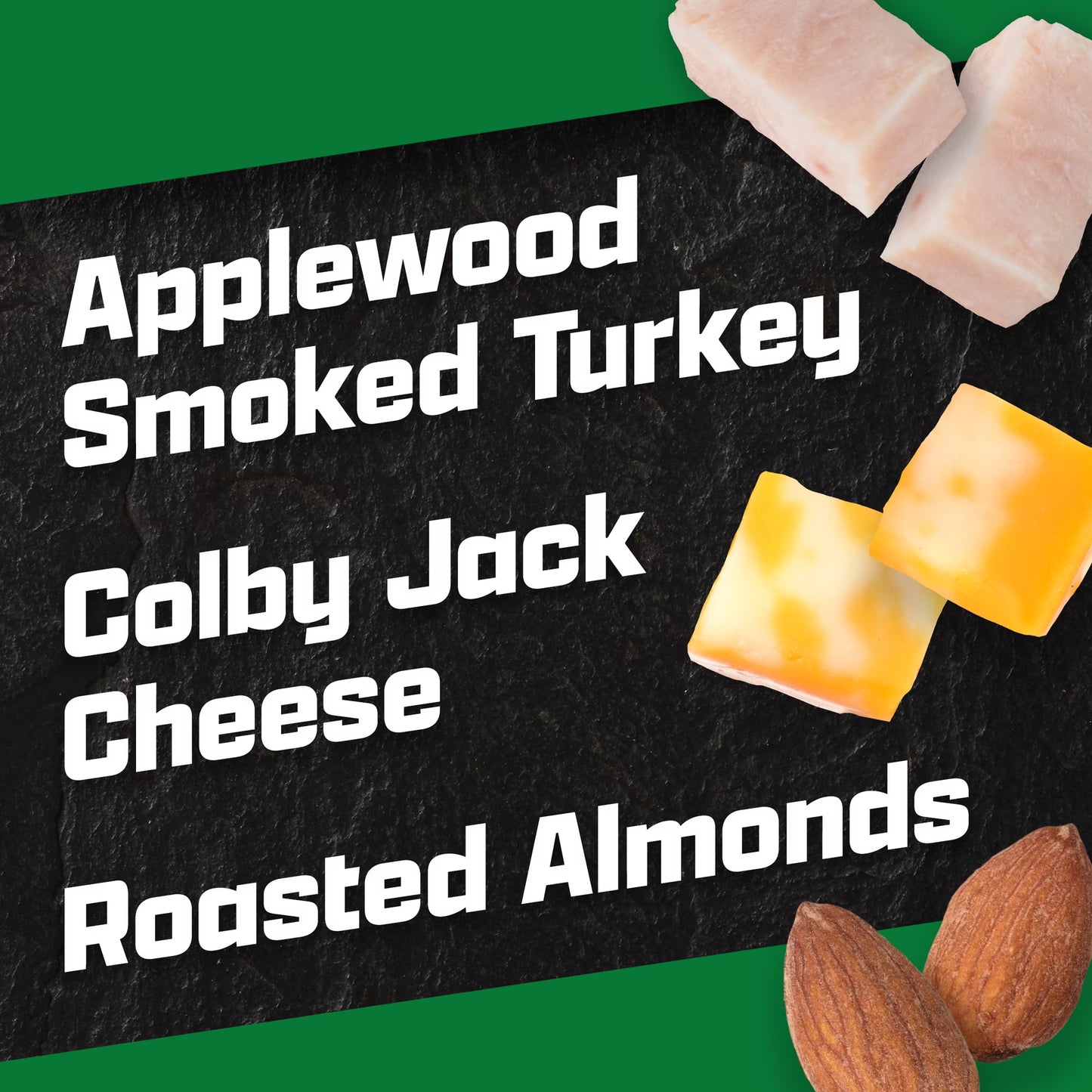 P3 Portable Protein Snack Pack with Turkey, Almonds & Colby Jack Cheese, 5 Count Box, 2 oz Trays