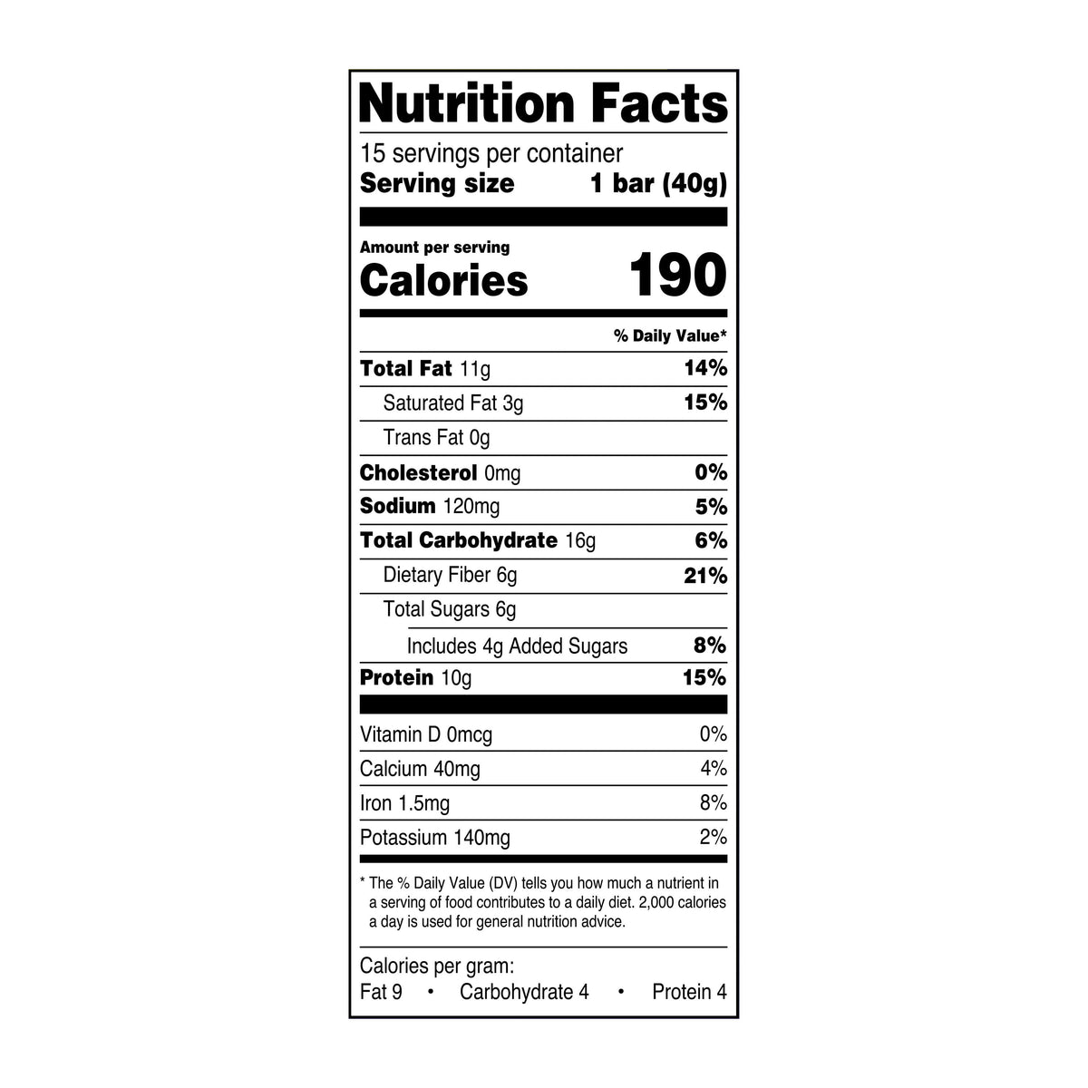 Great Value Peanut Butter and Dark Chocolate Protein Bars, 21.1 oz, 15 Count