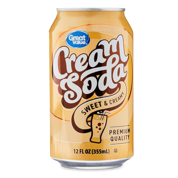 ( pack of 3)Great Value Cream Soda Pop, 12 fl oz, 12 Pack Cans