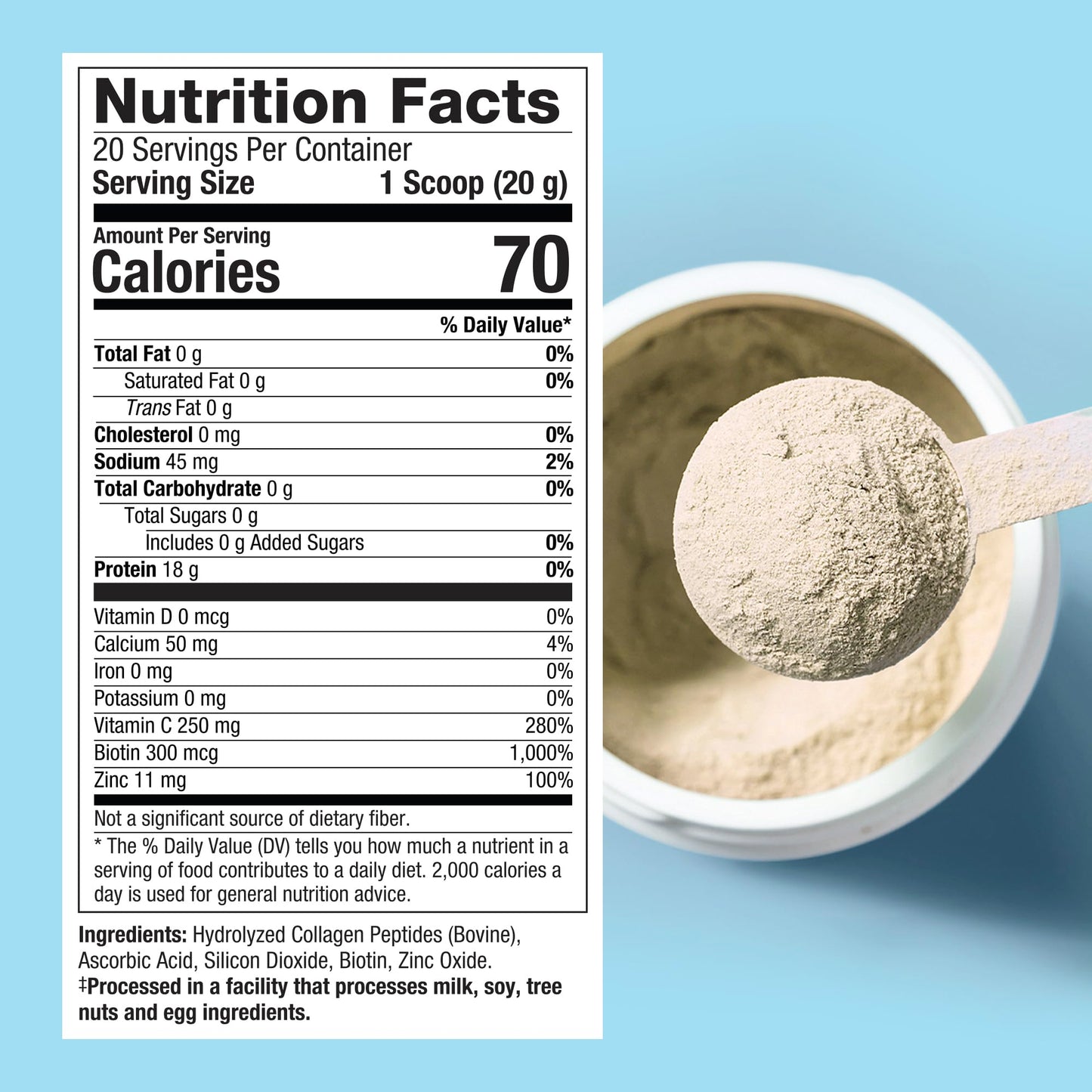 Purely Inspired Collagen Powder for Women & Men, Unflavored (20 Servings)