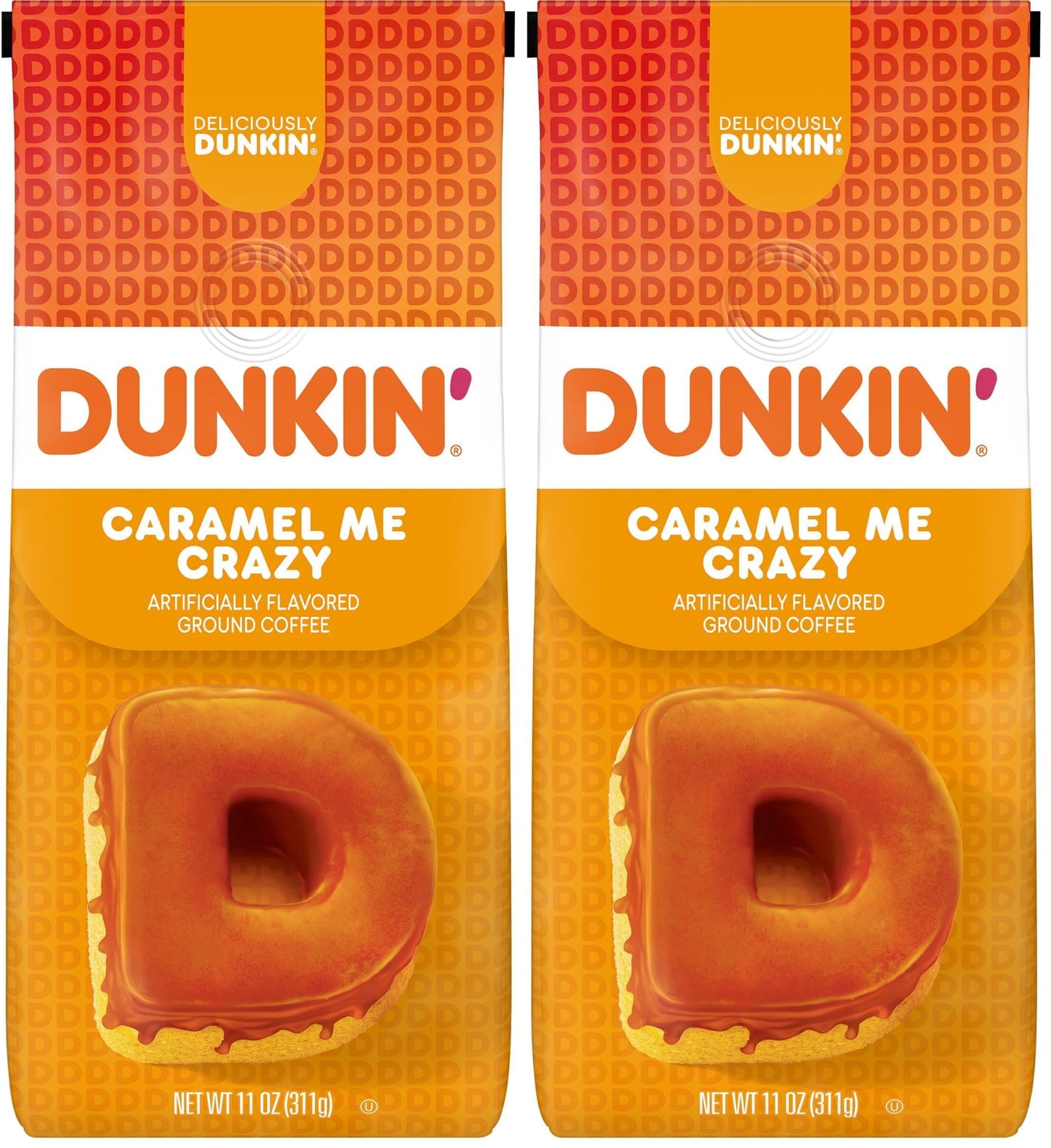 Dunkin' Caramel Me Crazy Ground Coffee, 11 Ounces (Pack of 2)