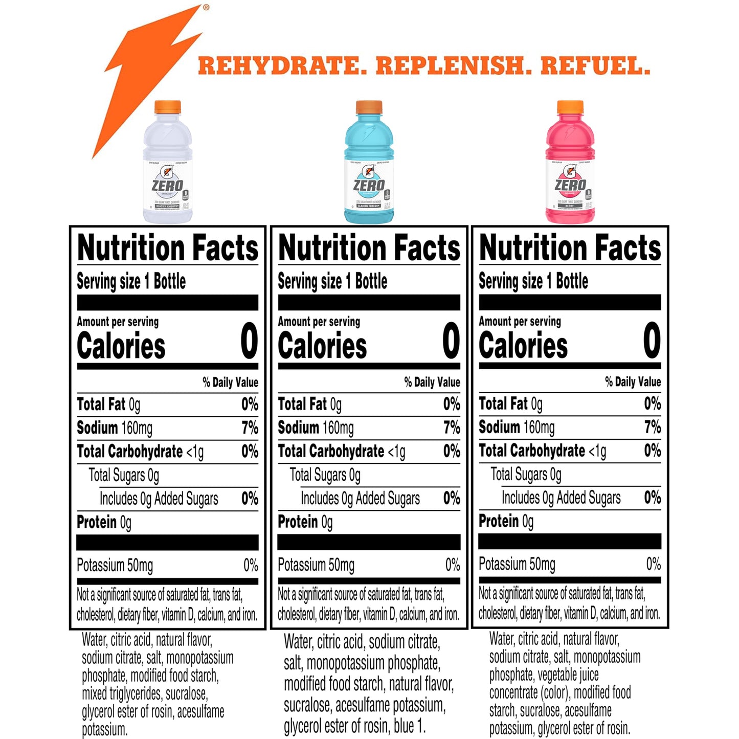 Gatorade Zero Flavor Variety Pack, 12 Fl Oz Bottles, 18 Pack