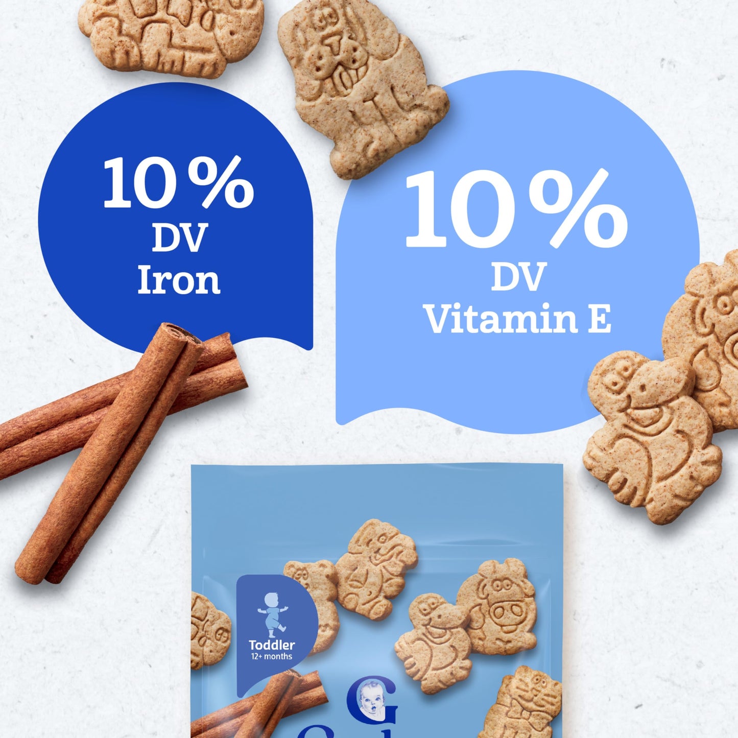 Gerber Toddler Cinnamon Graham Animal Crackers, 6 Oz, 4 Pack