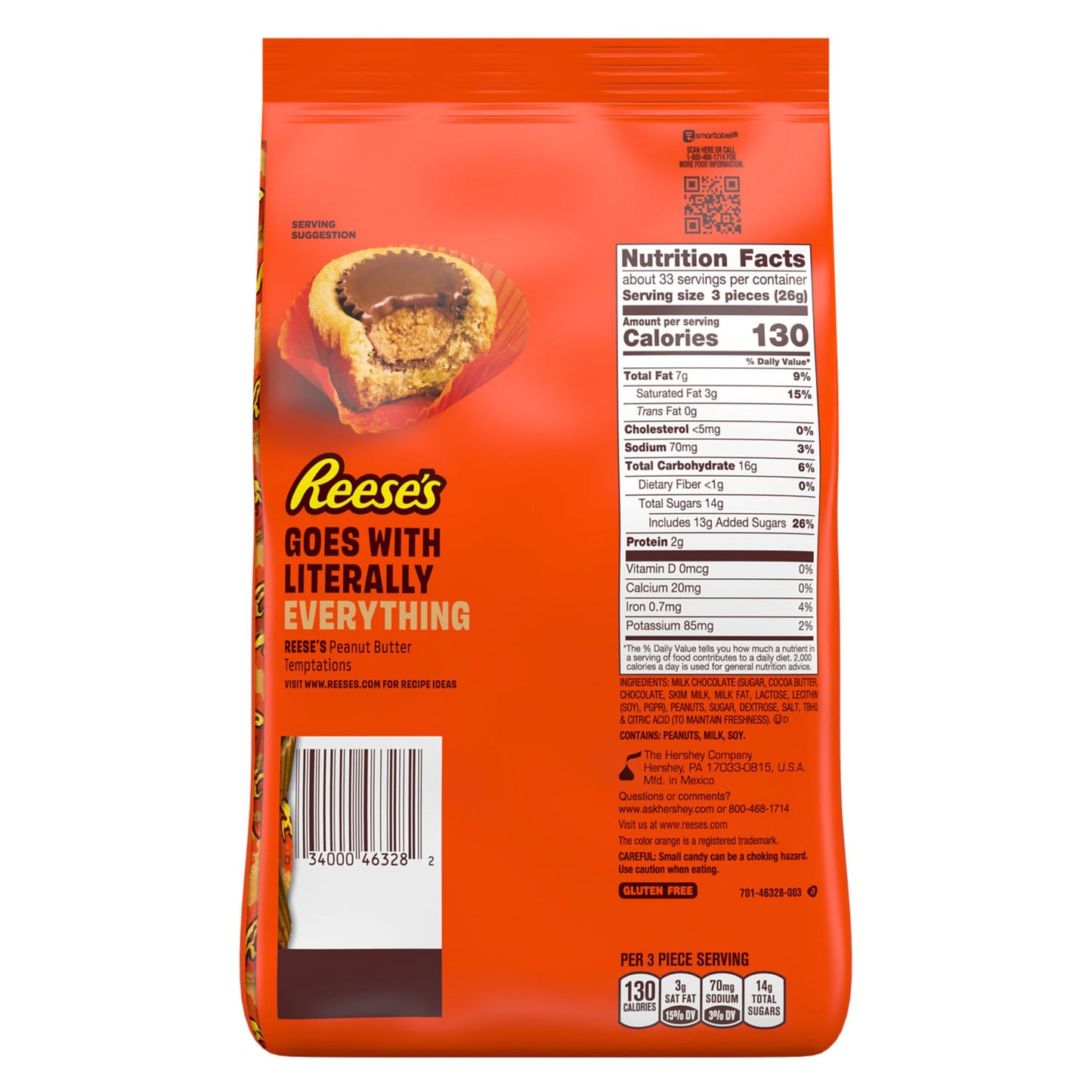 REESE'S Miniatures Milk Chocolate Peanut Butter Cups, 30 oz