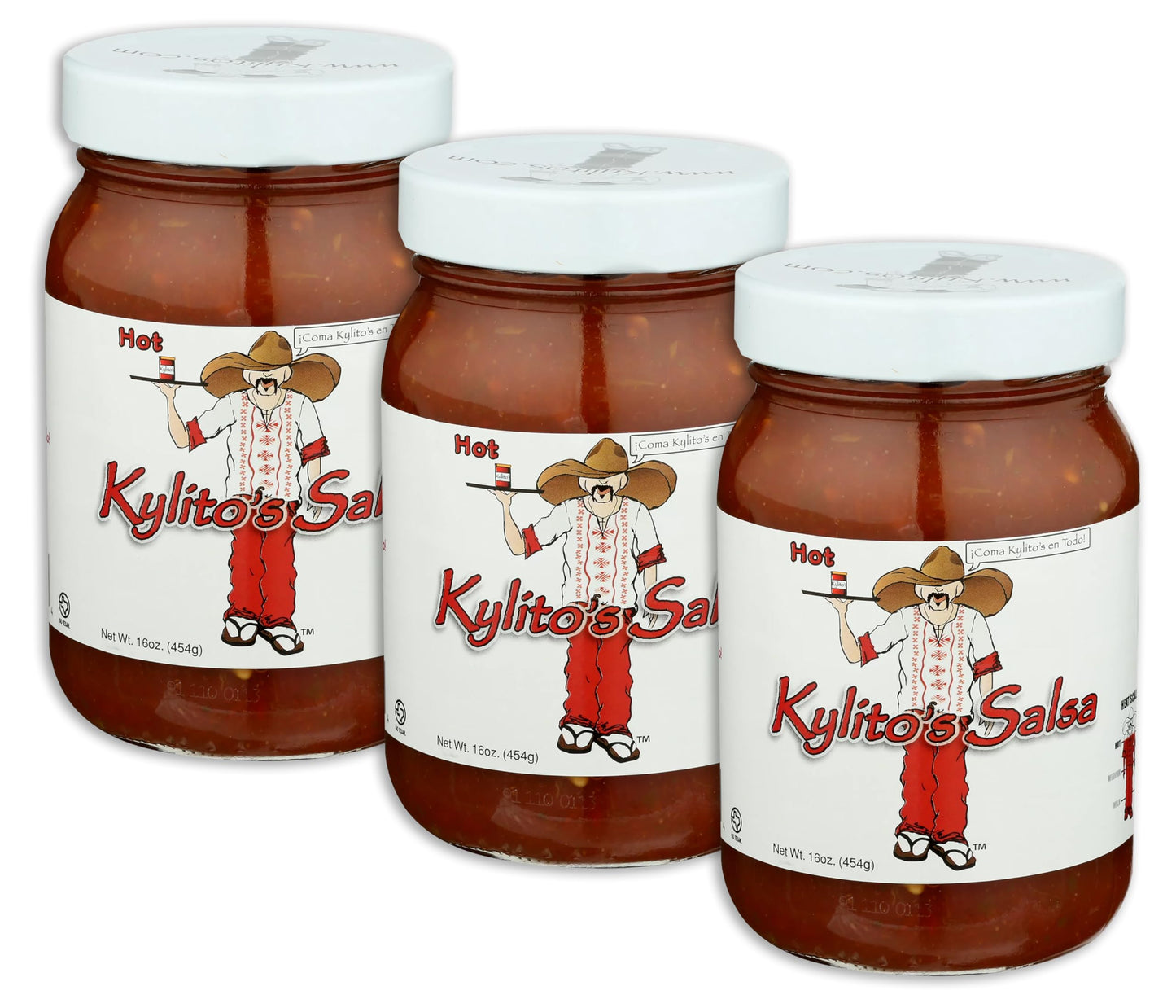 Kylito's Salsa 16oz Jar (Pack of 3) (Choose Flavor Below) (Hot - Hot) by Kylito's