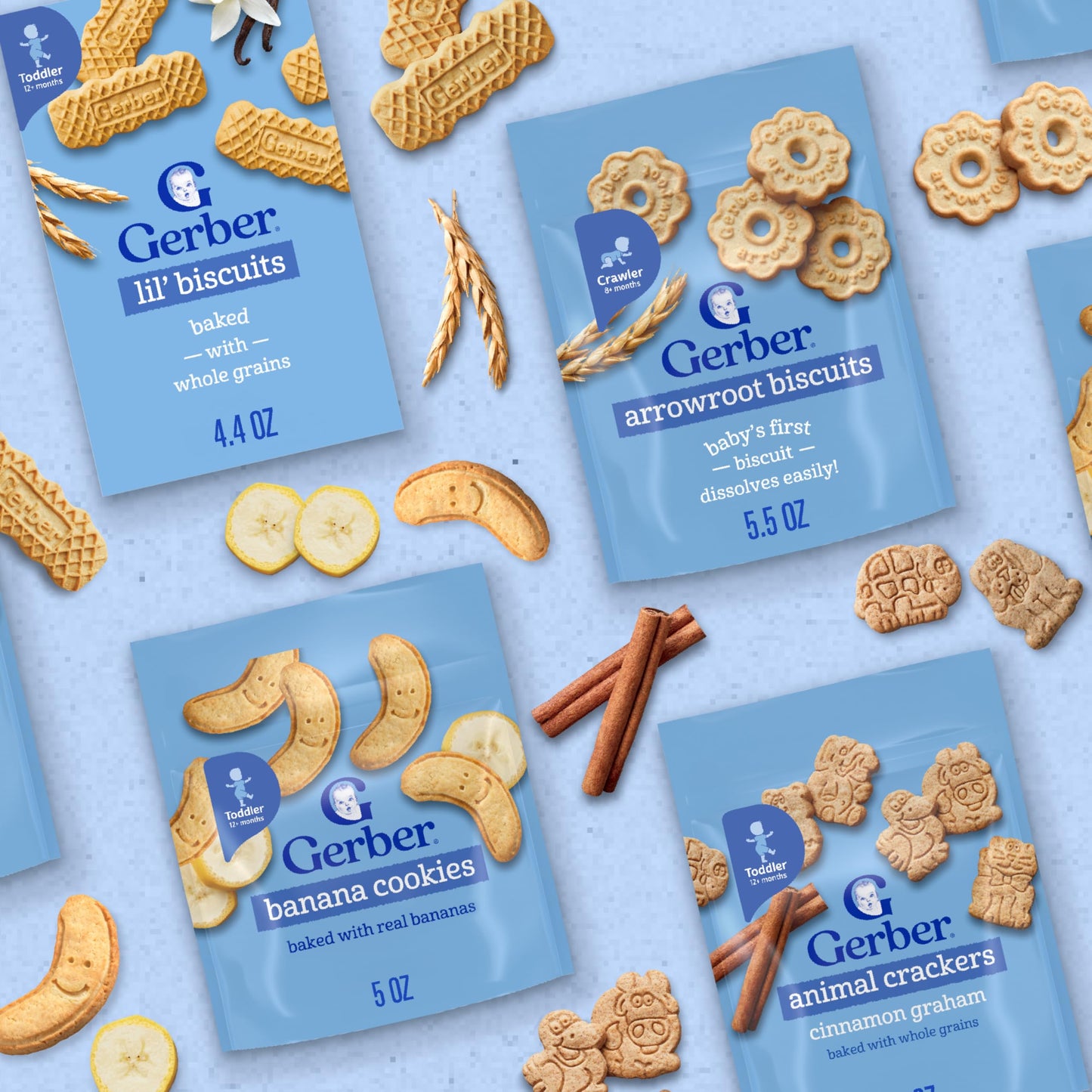 Gerber Toddler Cinnamon Graham Animal Crackers, 6 Oz, 4 Pack