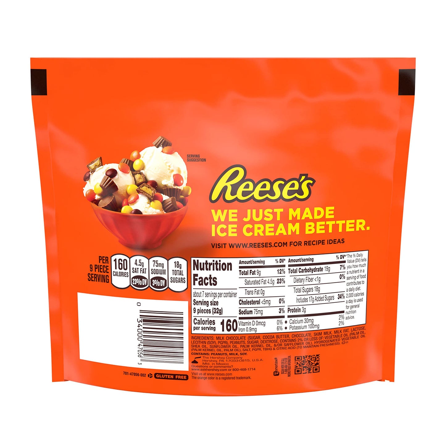 Reese's, Minis Milk Chocolate Unwrapped Peanut Butter Cups, Candy Bag, 7.6 Ounce