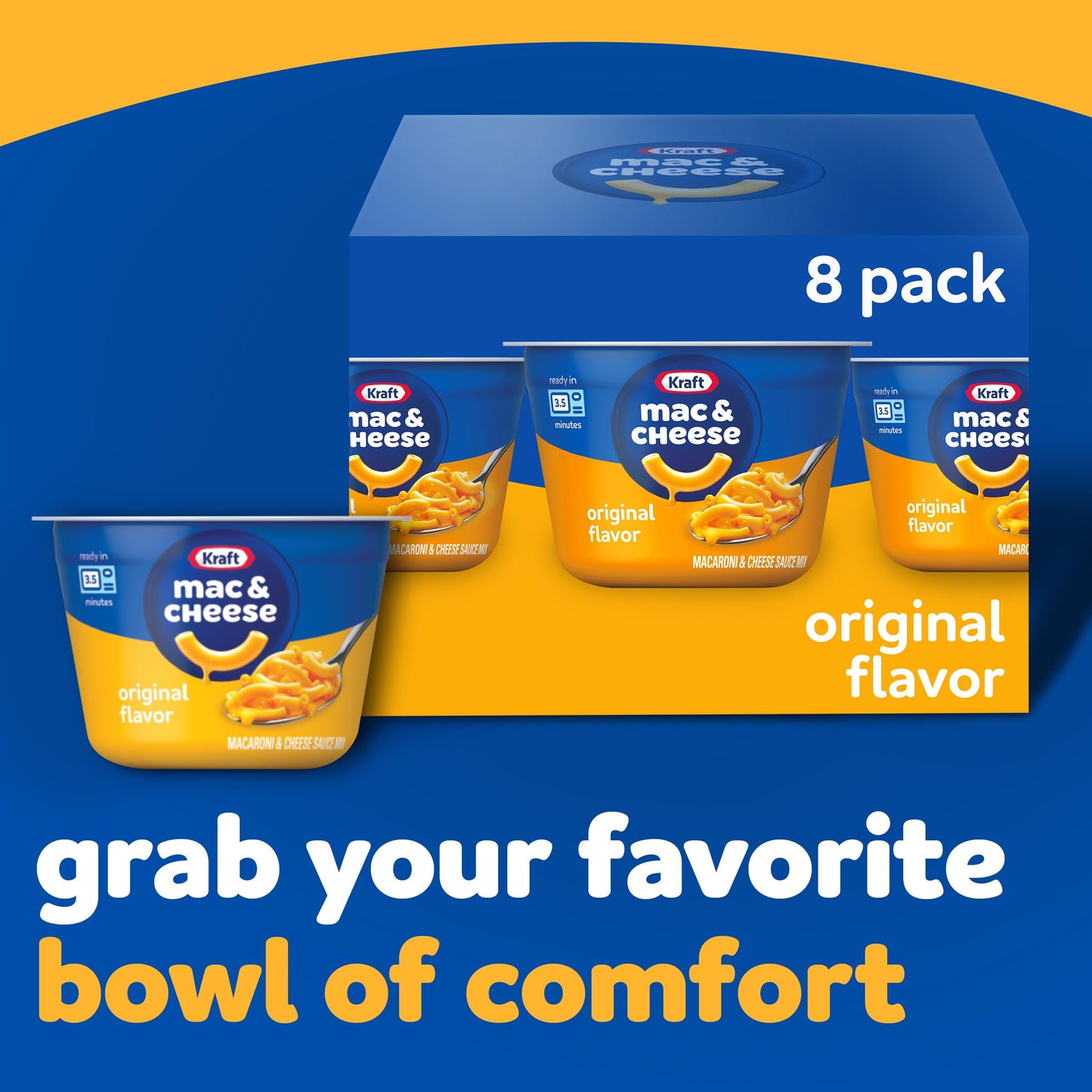 Kraft Original Easy Microwavable Macaroni and Cheese Cups (8 ct Box, 2.05 oz Cups) (Pack of 2)