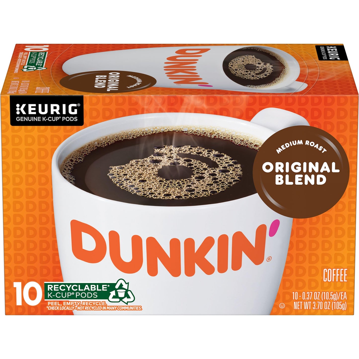 Dunkin’ Original Blend Medium Roast Coffee, Keurig K-Cup Pods, 10 Count Box
