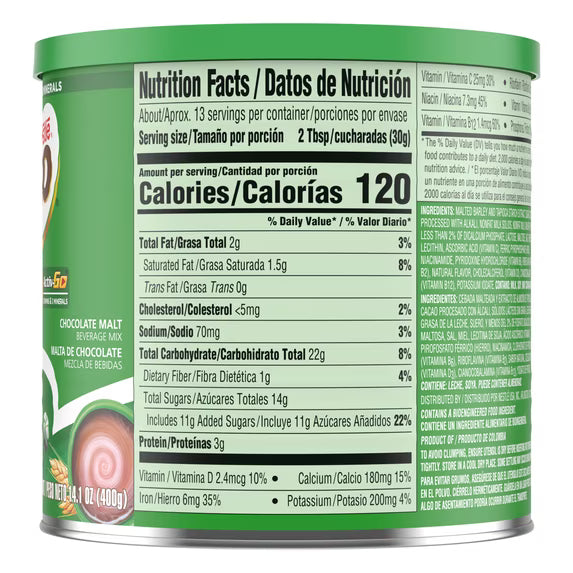 (12 pack) Nestle Milo Active Go Chocolate Malt Powder Drink Mix, 14.1 oz