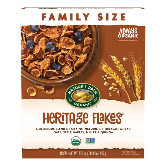 (4 pack) Nature's Path Organic Heritage Flakes® Breakfast Cereal, 33.5oz Box (pack of 4)
