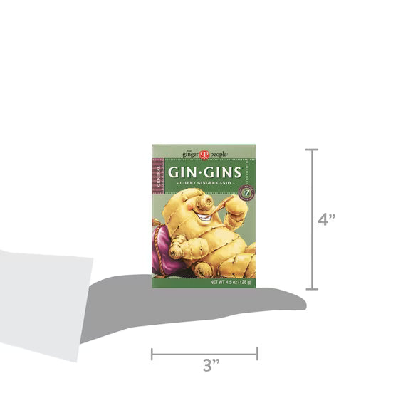 2 pack Gin Gins Original Chewy Ginger Candy with Fresh Ginger, 4.5 oz