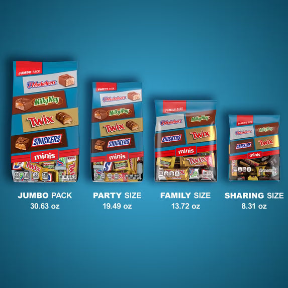 Snickers, Twix & More Minis Chocolate Candy Bars Variety pack - 30.63 oz Bulk Bag