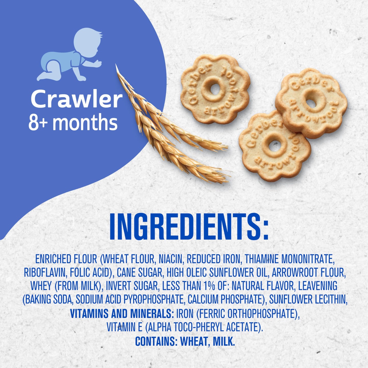 Gerber Arrowroot Biscuits Toddler Snack, 5.5 Oz, 4 Pack