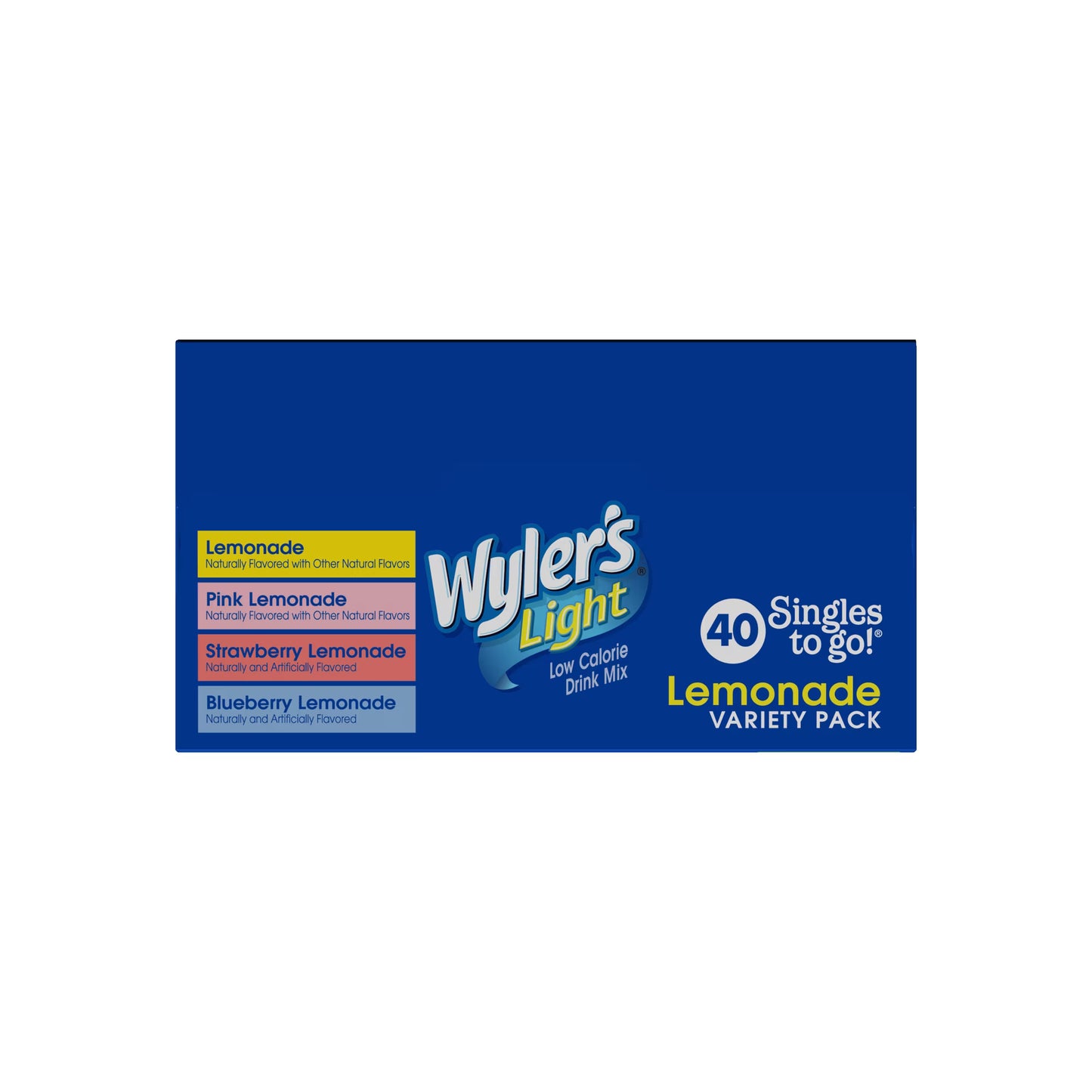 Wyler's Light Lemonade Powder Mix, Singles To Go Variety Pack, 4 Flavors, 40 Count (Pack of 2)