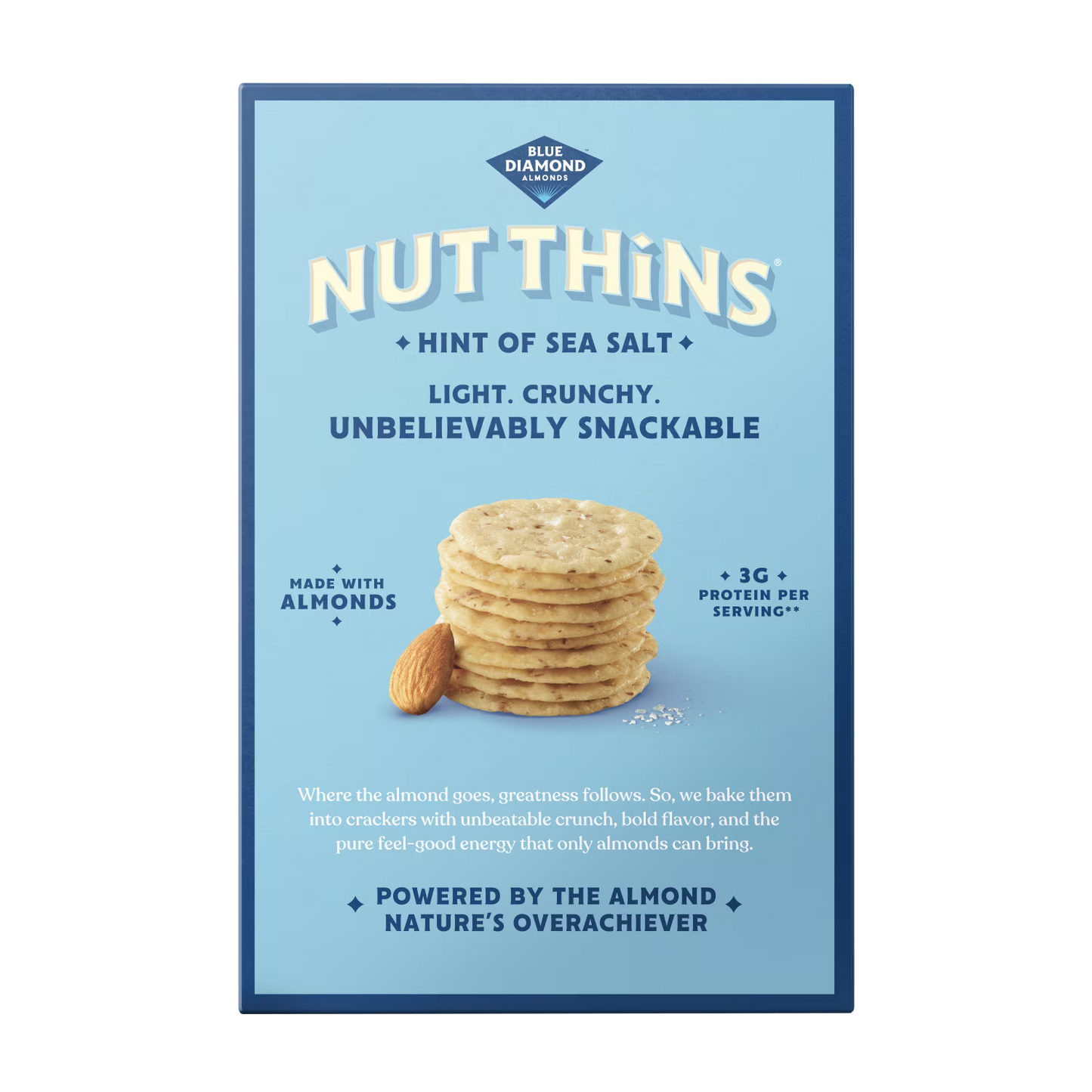 Blue Diamond Almond Nut-Thins Crunchy Rice Crackers, Baked, 7.7 oz, Shelf Stable, Gluten Free, Cardboard Box