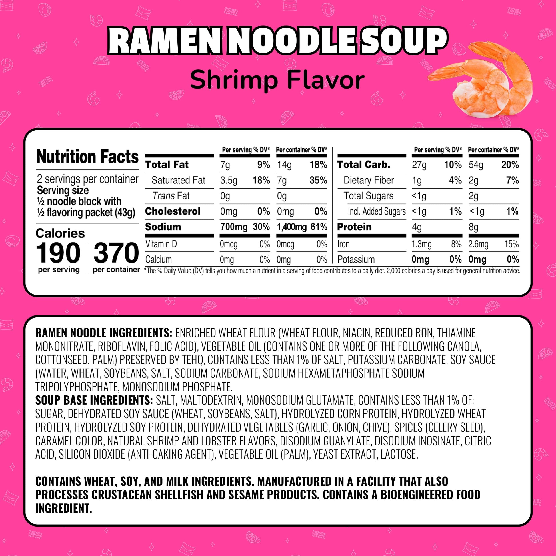 (24 pack) Maruchan Ramen Noodle Soup, Shrimp Flavor Instant Noodles, 3 oz, Pack of 12