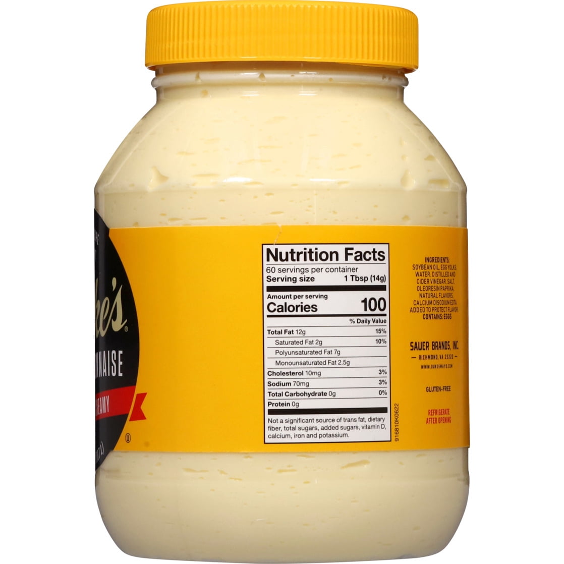 (2 pack) Duke's® Real Mayonnaise, 30 oz Jar, Smooth & Creamy Mayo