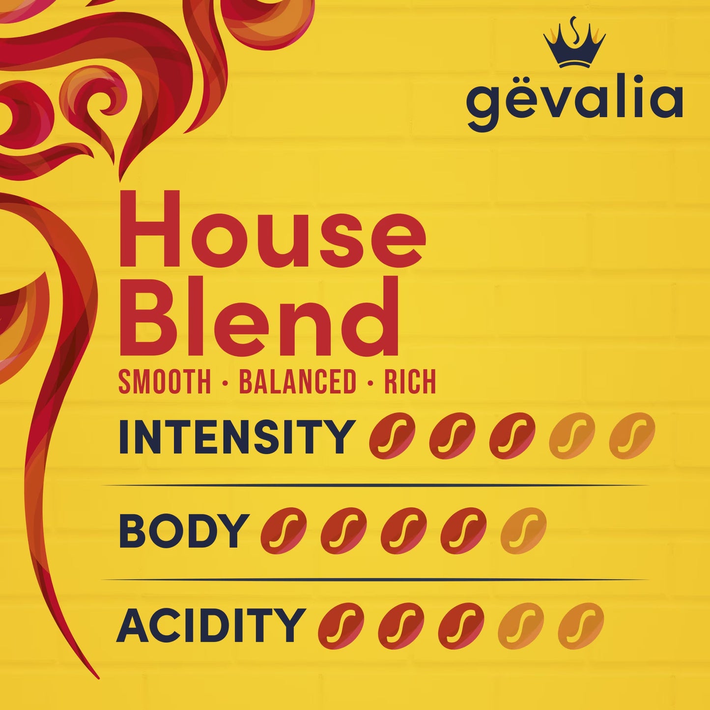 (6 pack) Gevalia House Blend Medium Ground Coffee 6 Pack, 12 oz. Bag