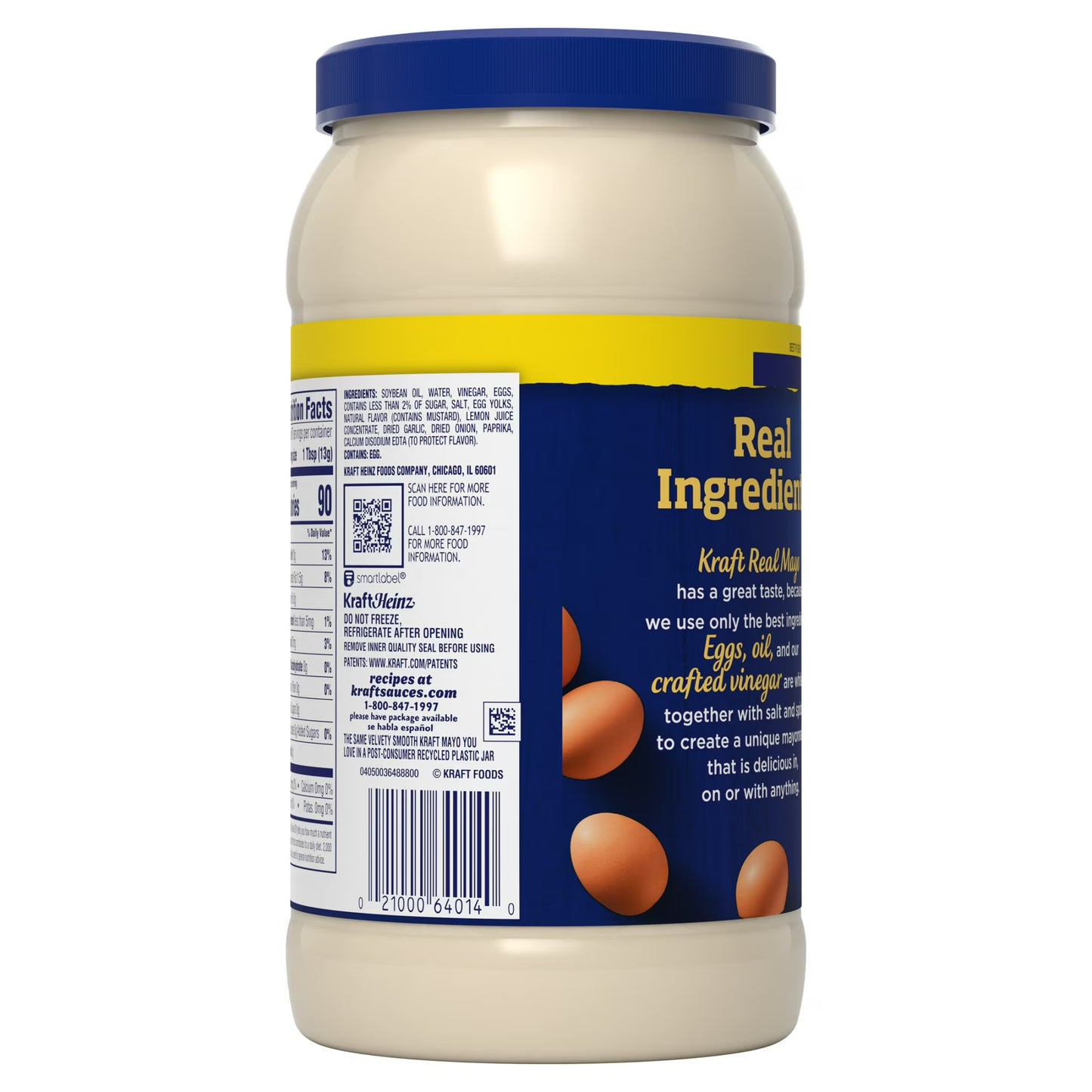 Kraft Real Mayo Creamy & Smooth Mayonnaise, 48 fl oz Jar