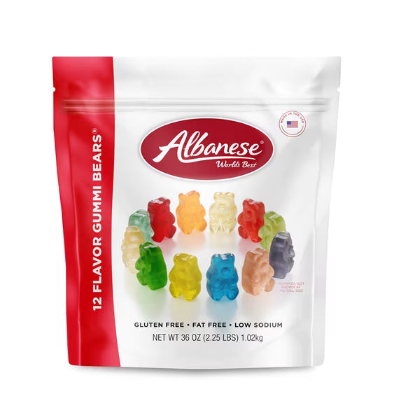 2 pack Albanese World's Best 12 Flavor Gummi Bears, Family Size Share 36 oz