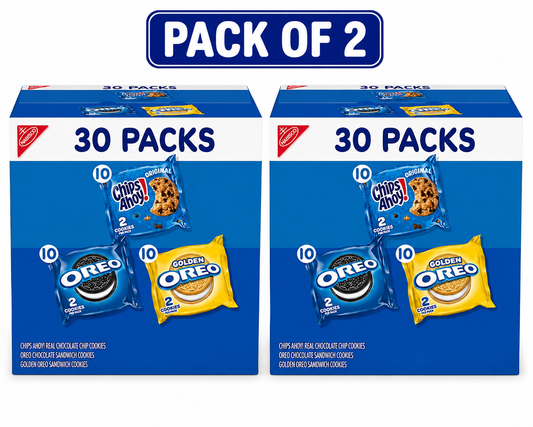 Nabisco Sweet Treats Cookie Variety Pack OREO, OREO Golden & CHIPS AHOY!, 30 Snack Packs(2 pack)