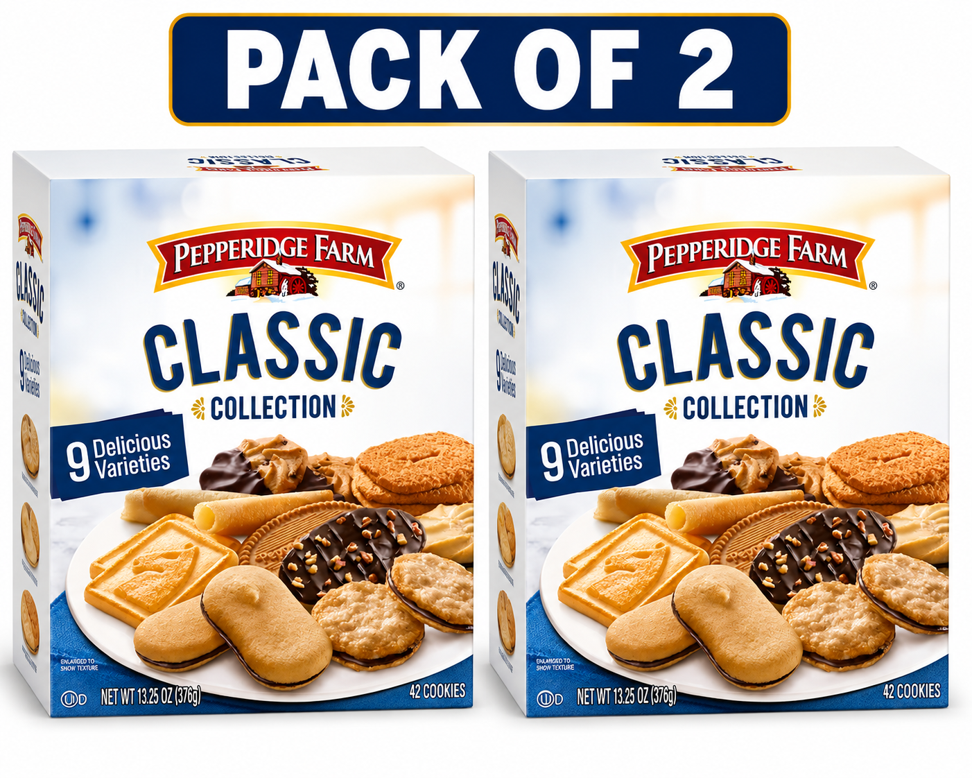 (2 pack)Pepperidge Farm Cookies Classic Collection, 9 Cookie Varieties, 13.25 oz. Box