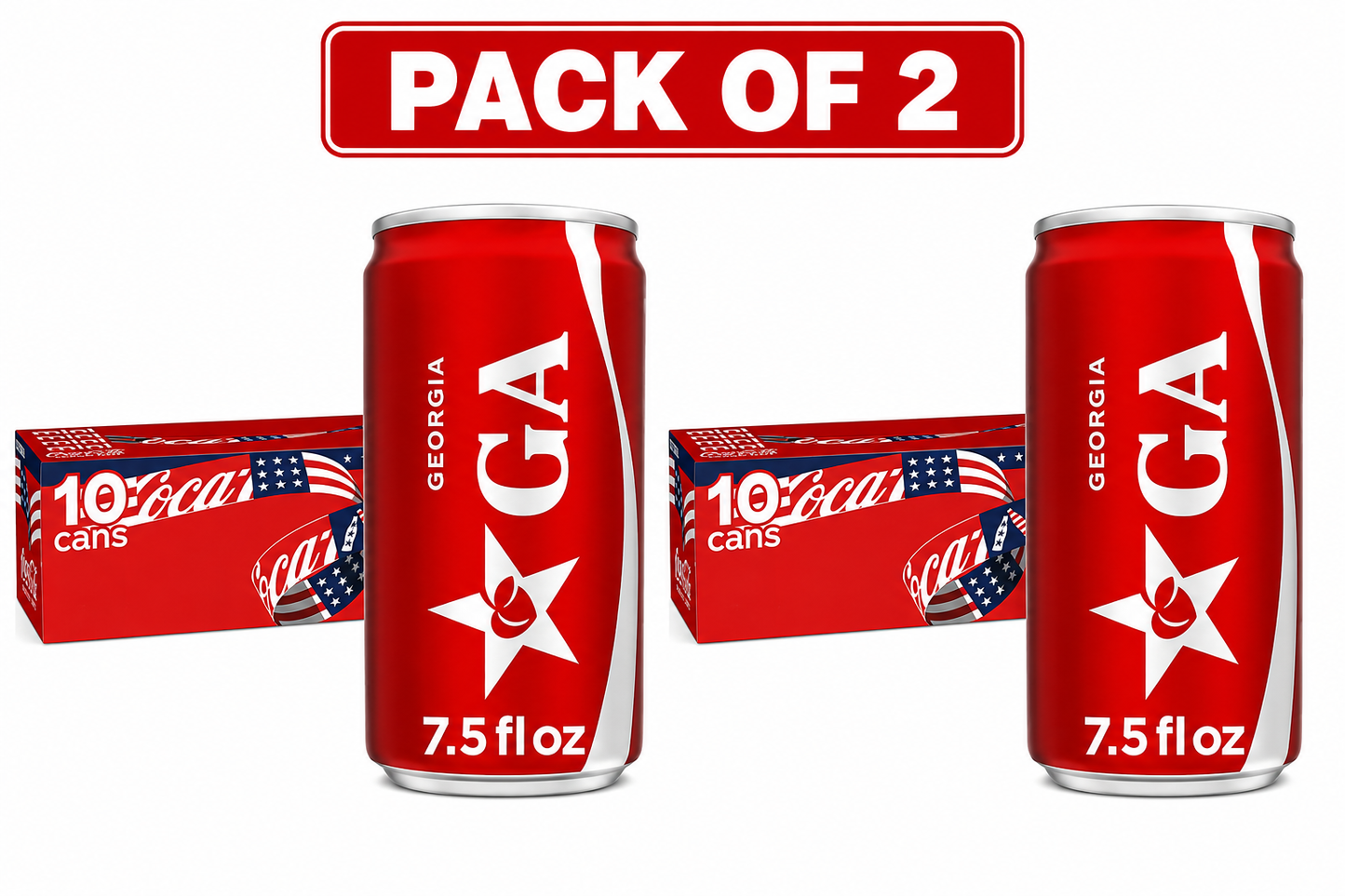 Coca-Cola Soda Pop Fridge Pack Mini Cans, 7.5 fl oz, 10 Pack(pack of 2)