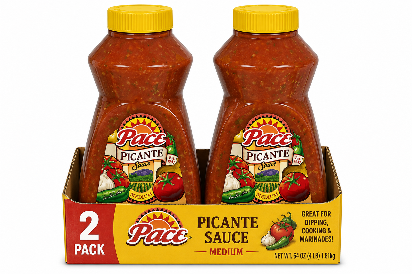 Pace Medium Picante Sauce, 64 oz Bottle( pack of 2)