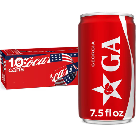 Coca-Cola Soda Pop Fridge Pack Mini Cans, 7.5 fl oz, 10 Pack(pack of 2)