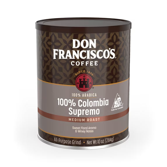 Don Francisco's Colombia Supremo Medium Roast Ground Coffee - 10 oz Can( pack of 2)