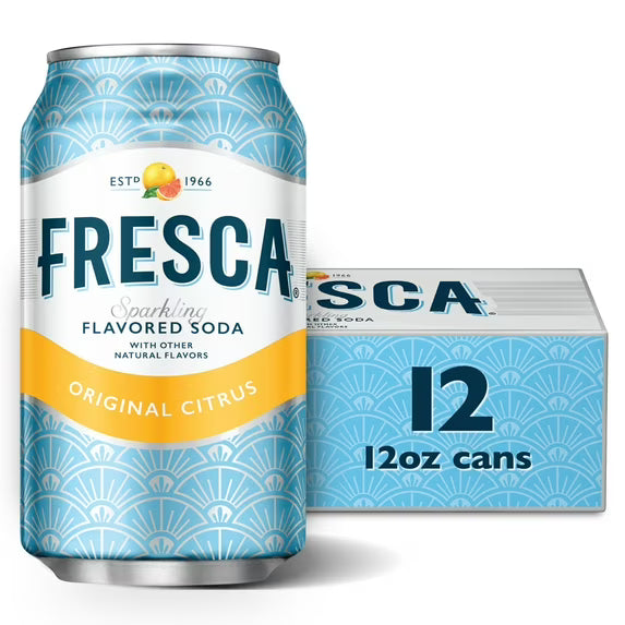 Fresca Citrus Soda Pop Fridge Pack Cans, 12 fl oz, 12 Pack(pack of 2)