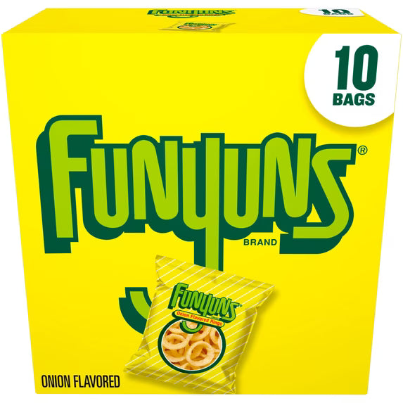 Funyuns Onion Ring Flavored Snack Chips, 10 Count Multipack( pack of 2)