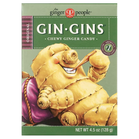 2 pack Gin Gins Original Chewy Ginger Candy with Fresh Ginger, 4.5 oz