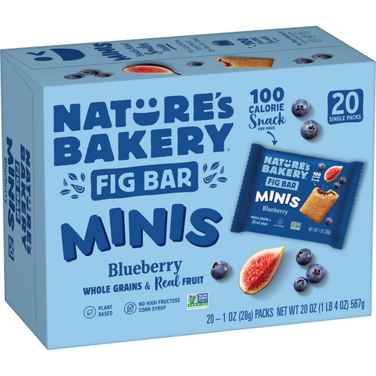 Blueberry Fig Bar Minis, 1 Ounce, 20 Count, Healthy Snack, All Natural