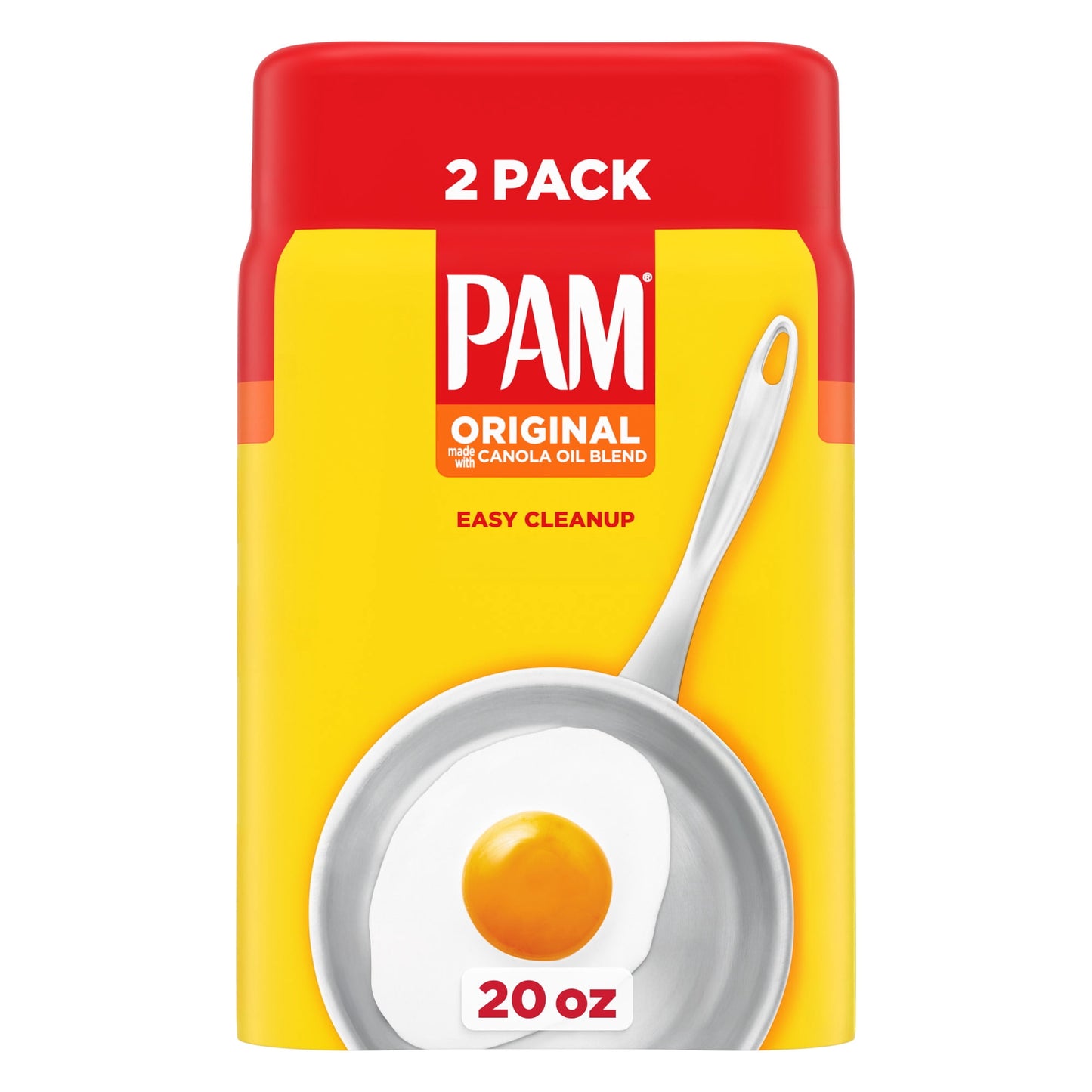 PAM Original Non-Stick Cooking Spray, Canola Oil Blend, Great for Air Fryer, Baking & Grilling, 10 oz., 2-Count
