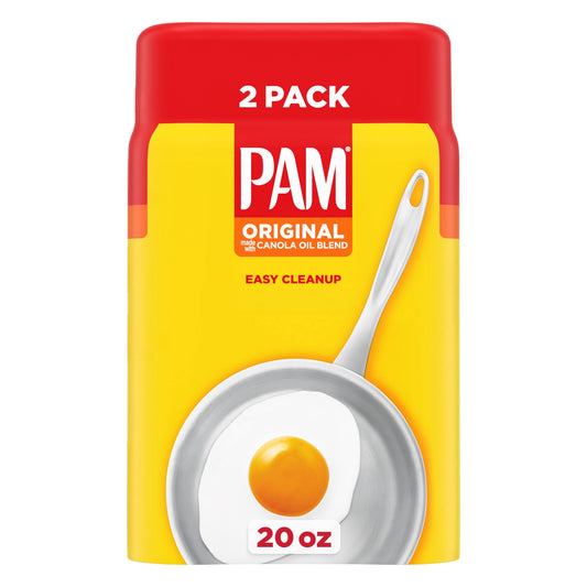 PAM Original Non-Stick Cooking Spray, Canola Oil Blend, Great for Air Fryer, Baking & Grilling, 10 oz., 2-Count