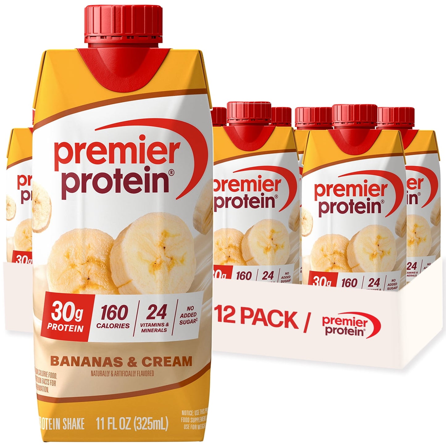 Premier Protein Shake, Bananas & Cream, 30g Protein, 11 Fl Oz, 4 Ct