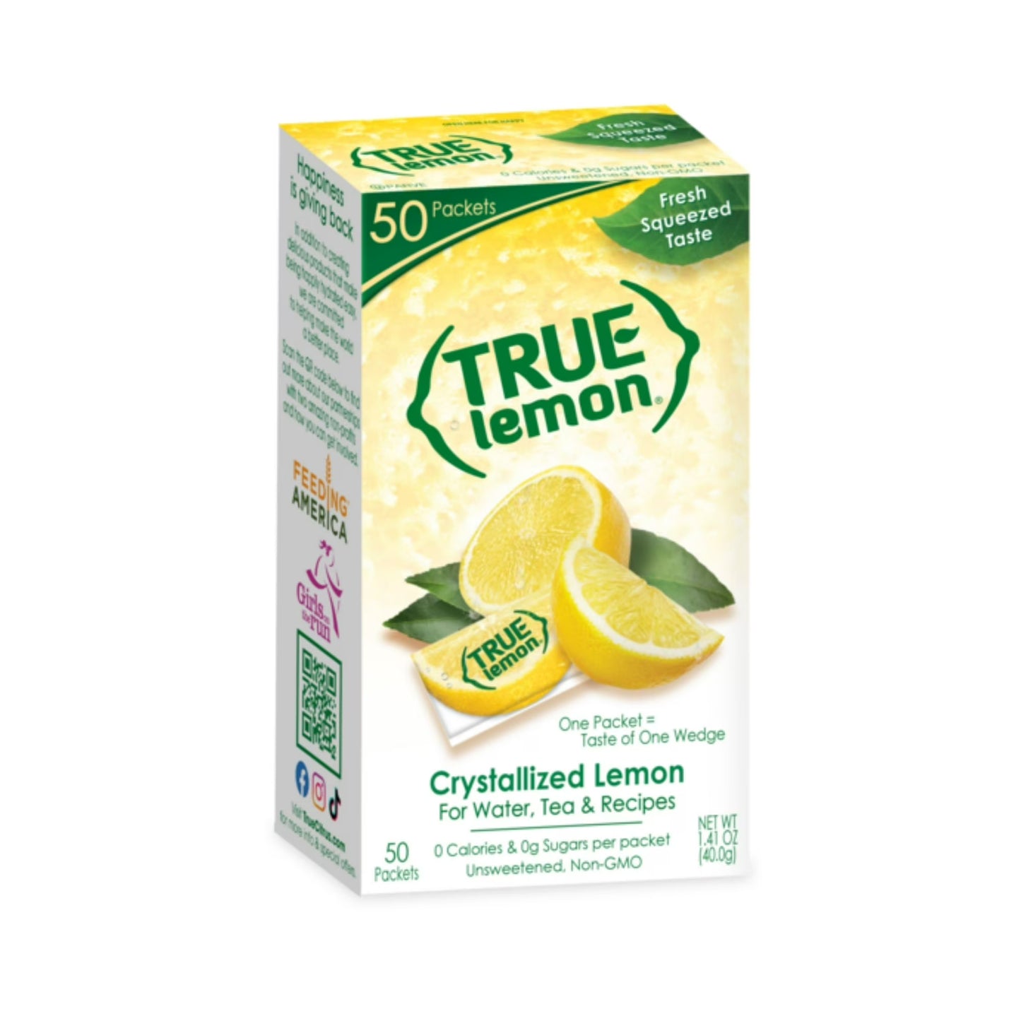 (3 pack) True Lemon Crystallized Water Enhancer Powder, 0 Calorie Lemon Flavor, 1.41 oz., 50 Count Packets