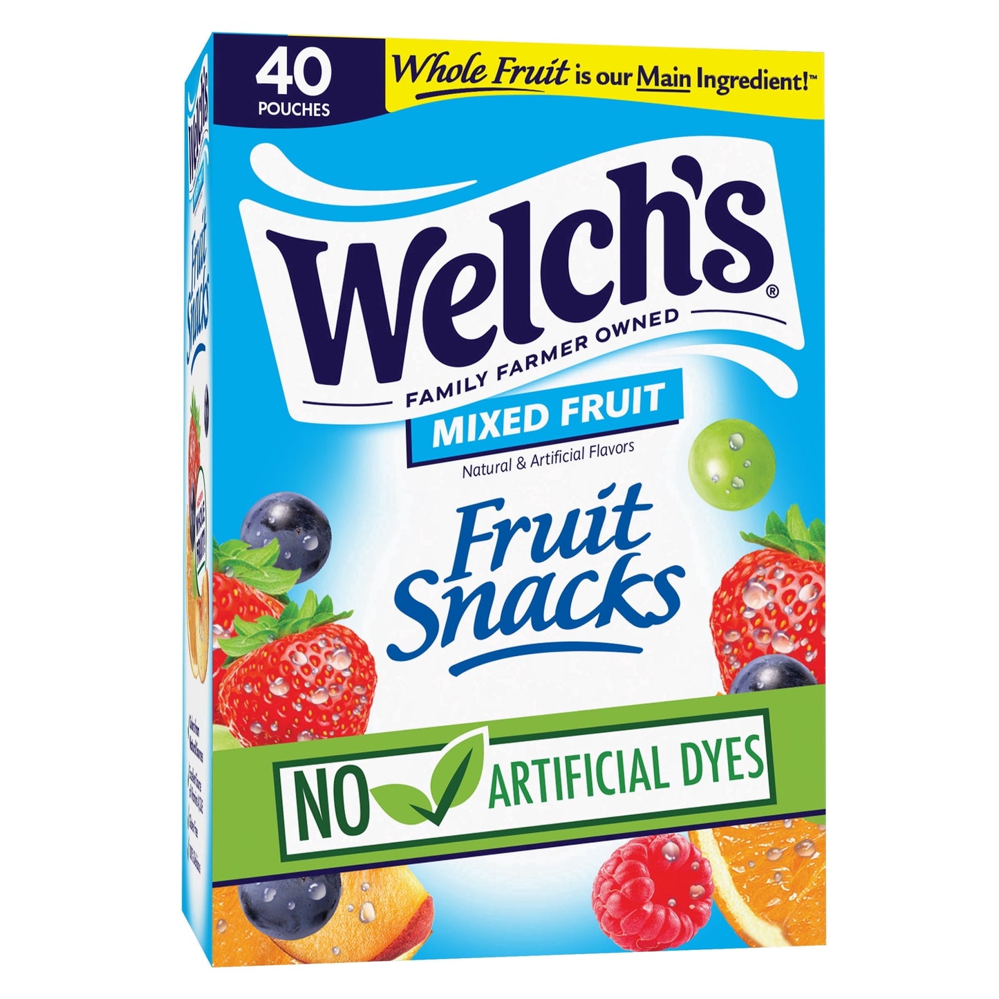Welch's Fruit Snacks, Mixed Fruit, Soft Kids Snacks, 0.8 oz, 40 Count