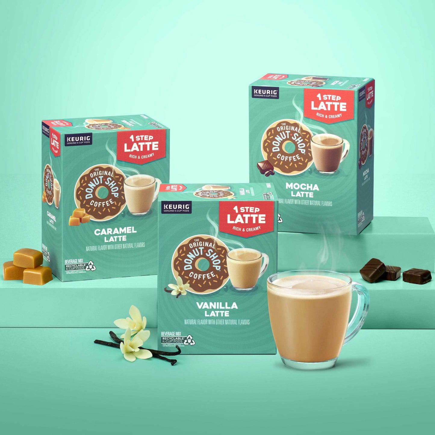 The Original Donut Shop, Vanilla Latte Flavored K-Cup Coffee Pods, 10 Count