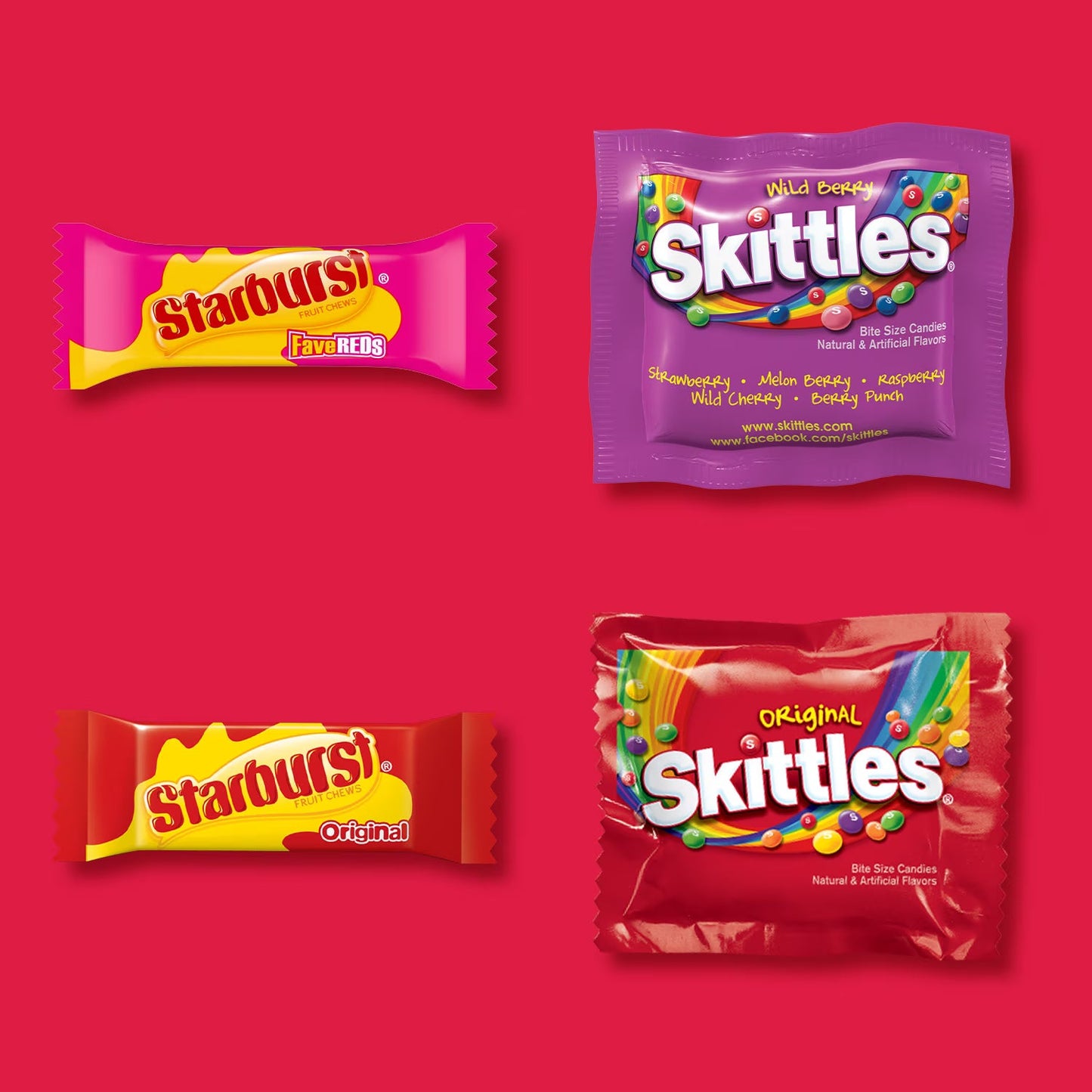 (pack of 2)Skittles & Starburst Fun Size Chewy Candy Variety Bag, Party Size - 20.13 oz Bulk Bag