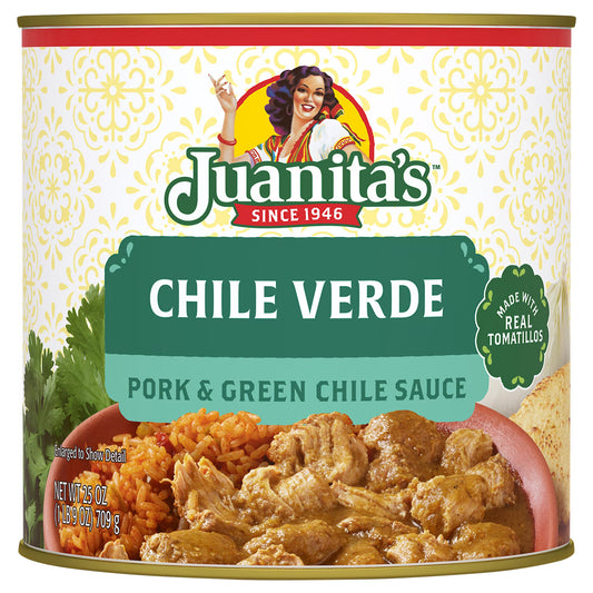 (4 pack) Juanita's Foods Pork Chile Verde, 25 oz Can