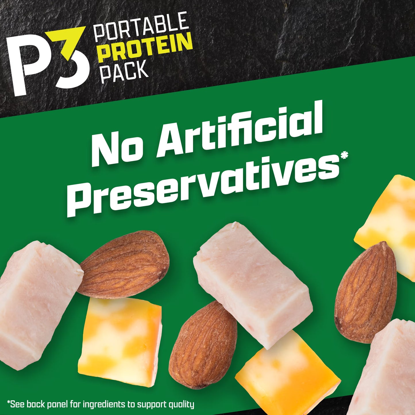 P3 Portable Protein Snack Pack with Turkey, Almonds & Colby Jack Cheese, 5 Count Box, 2 oz Trays