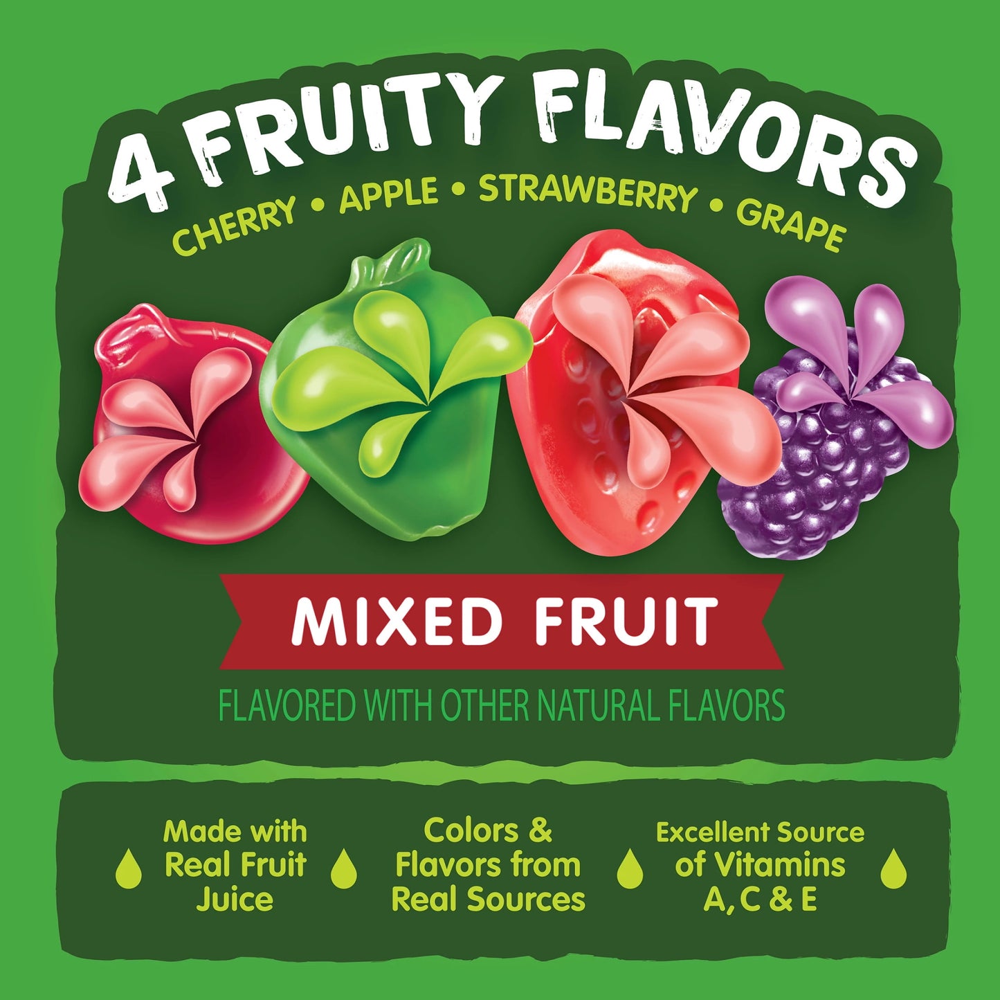 Black Forest Juicy Burst Fruit Flavored Snacks, Mixed Fruit, 0.8 oz, 40 Count