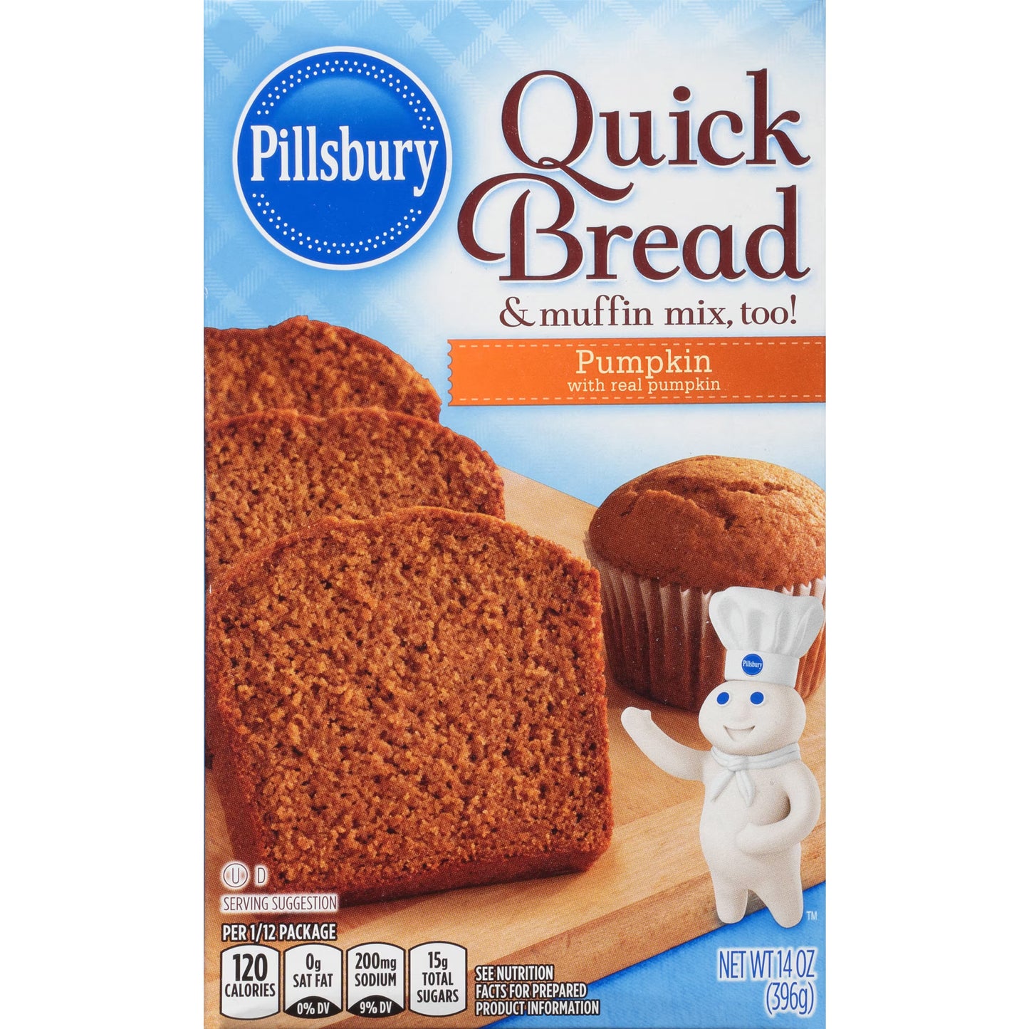(3 pack) Pillsbury Pumpkin Quick Bread and Muffin Mix, 14 oz Box