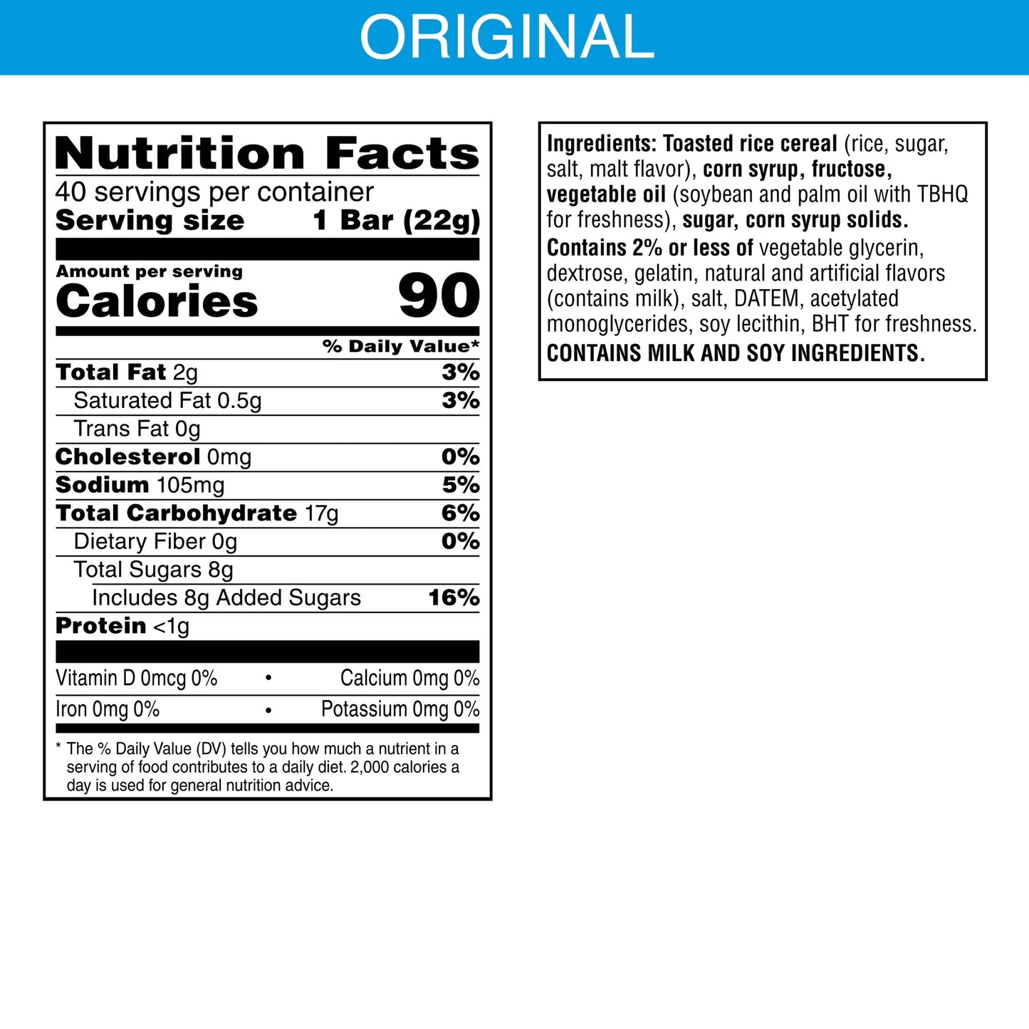 Rice Krispies Treats Original Chewy Crispy Marshmallow Squares, Snacks Value Pack, 31.2 oz, 40 Count