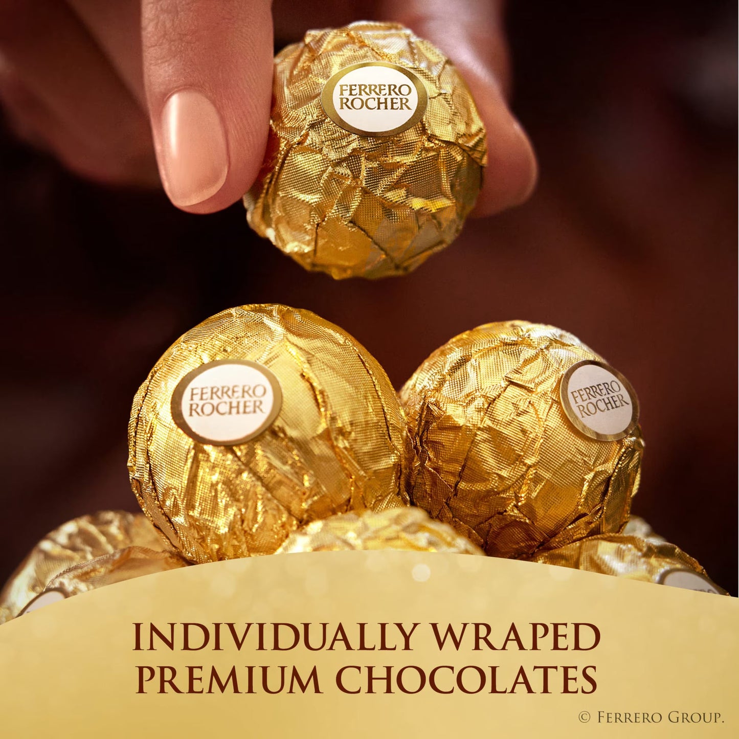 Ferrero Rocher Gourmet Hazelnut Milk Chocolate Gift Box, 12 Individually Wrapped Chocolates, 5.3 oz( pack of 2)