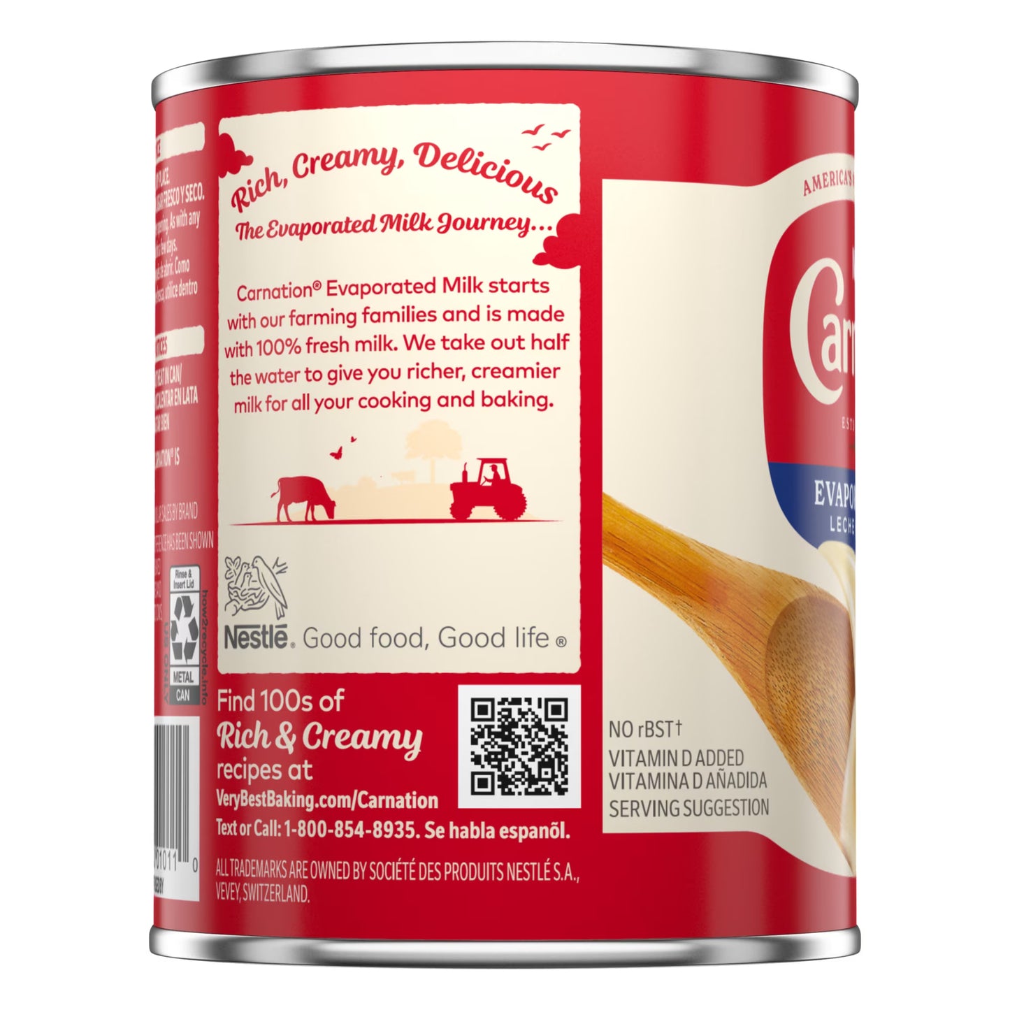 (8 pack) Nestle Carnation Vitamin D Added Evaporated Milk, 12 fl. oz. Can